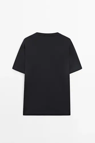 100% cotton oversized t-shirt-DARK NAVY - 8