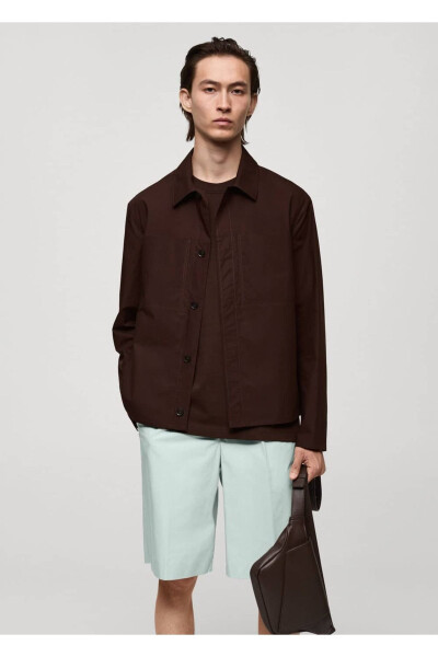 100% cotton, pocket jacket - MANGO MAN