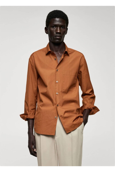 100% cotton pocket shirt - MANGO MAN