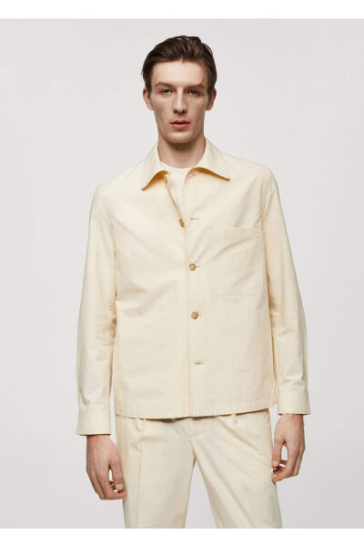 100% Cotton Pocket Shirt Jacket - MANGO MAN