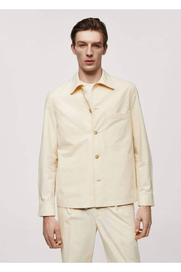 100% Cotton Pocket Shirt Jacket - 1