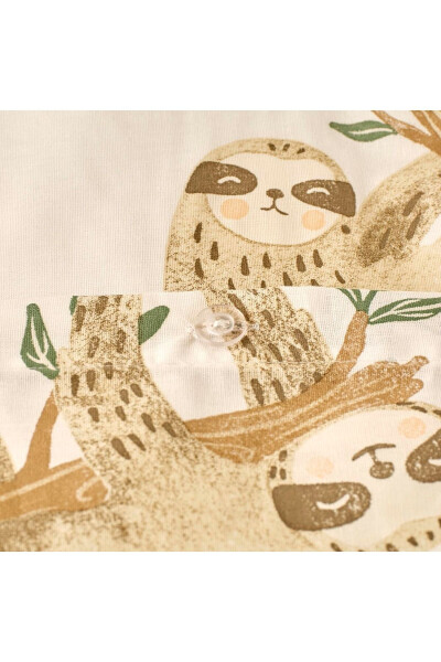 100% Cotton Ranforce Sloth Baby Bedding Set Beige (100x150 cm.) - 5