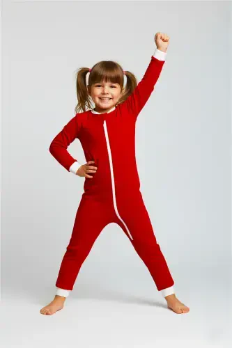 100% Cotton Sleeping Bag Baby and Kids Winter Baby Sleeping Bag - 1.5 Tog, Zippered, Long Rib-Red - 2