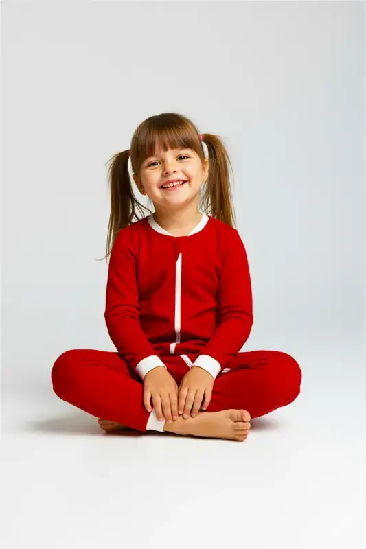 100% Cotton Sleeping Bag Baby and Kids Winter Baby Sleeping Bag - 1.5 Tog, Zippered, Long Rib-Red - 4