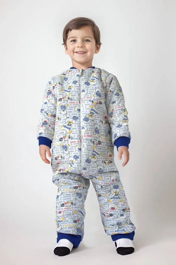 100% Cotton Sleepsuit Baby & Child Sleeping Bag - 1.5 Tog, Zippered, Long Rib - 1