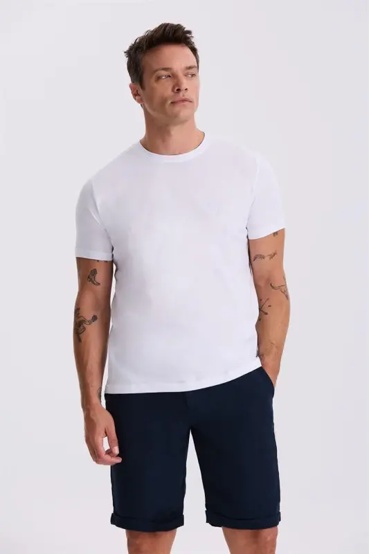 100% Cotton Slim Fit Crew Neck Basic T-Shirt - JAKAMEN