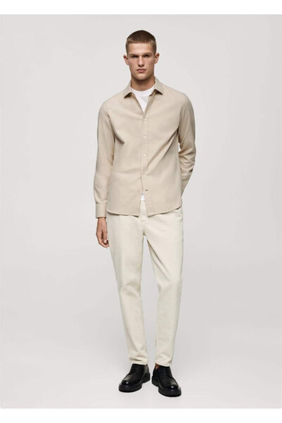 100% Cotton Slim Fit Shirt - MANGO MAN (1)