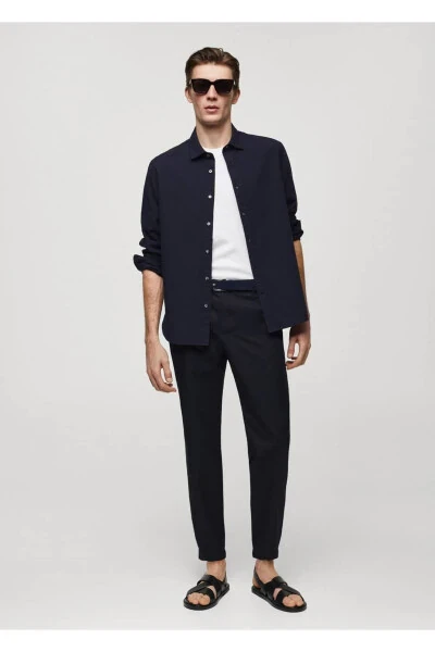 100% Cotton Slim Fit Trousers - MANGO MAN (1)