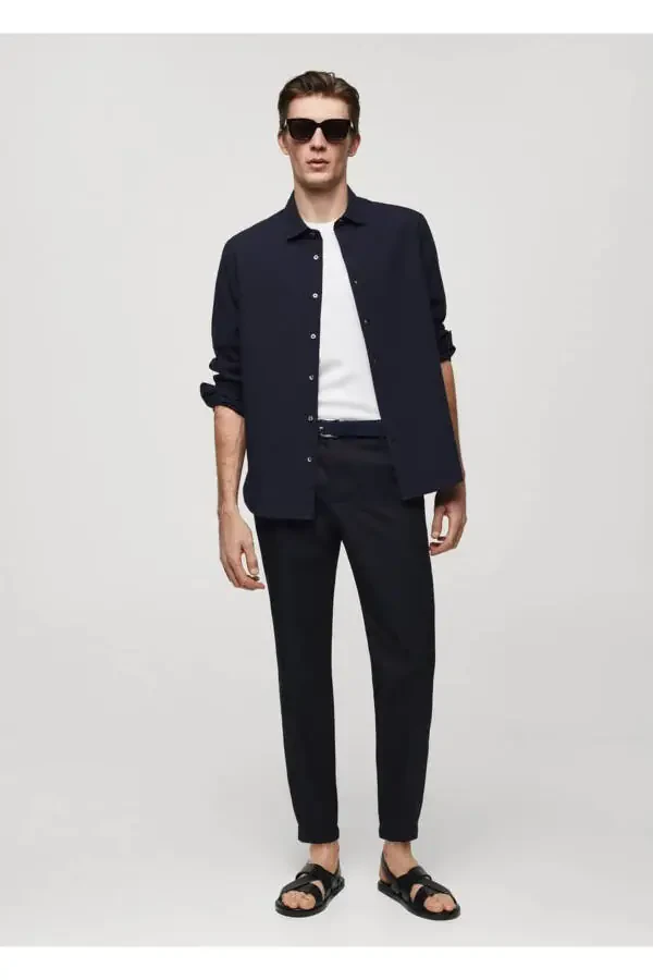 100% Cotton Slim Fit Trousers - 2