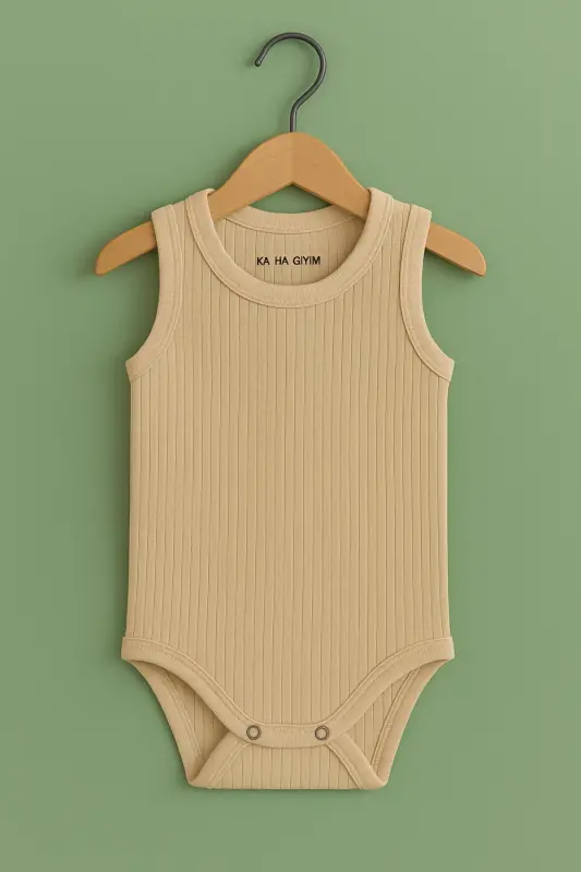 100% Cotton Snap Baby Bodysuit / Cotton Baby Undershirt / Baby Snap / Organic-Cream - 7