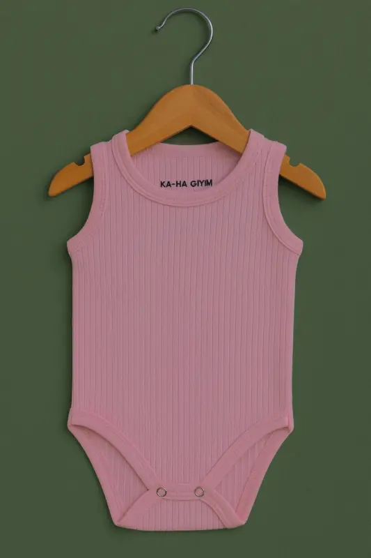 100% Cotton Snap Baby Bodysuit / Cotton Baby Undershirt / Baby Snap / Organic-Salmon - 5