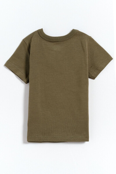 100% Cotton Snap Closure Baby Boy T-Shirt - Khaki - 6