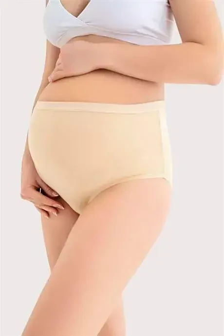 100% Cotton Soft Touch Flexible (SEAMLESS) Maternity Panties Nude 3-Pack - 3