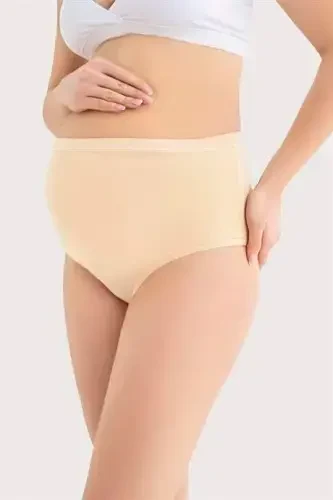 100% Cotton Soft Touch Flexible (SEAMLESS) Maternity Panties Nude 3-Pack - 4