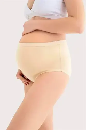 100% Cotton Soft Touch Flexible (SEAMLESS) Maternity Panties Nude 3-Pack - 5