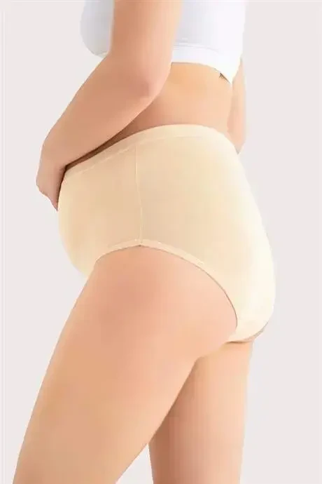 100% Cotton Soft Touch Flexible (SEAMLESS) Maternity Panties White Black Beige 3-Pack - 4