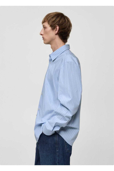 100% Cotton Striped Shirt - MANGO MAN