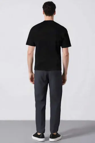 100% Cotton Summer Elastic Waist Jogger Pants Slim Fit Narrow Cut Straight Leg Pocketed D2671AX24AU-Gray - 7