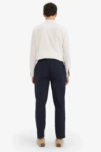 100% Cotton Summer Jogger Pants Slim Fit Drawstring Waistband Elasticated with Pockets Z6475AZ24SP-Navy Blue - 7