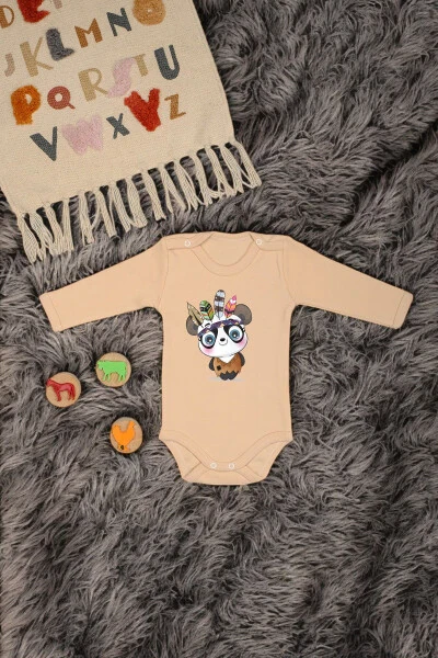 100% Cotton Surprised Panda Printed Soft Texture Printed Baby Grow & Bodysuit - BEBETOSPIK