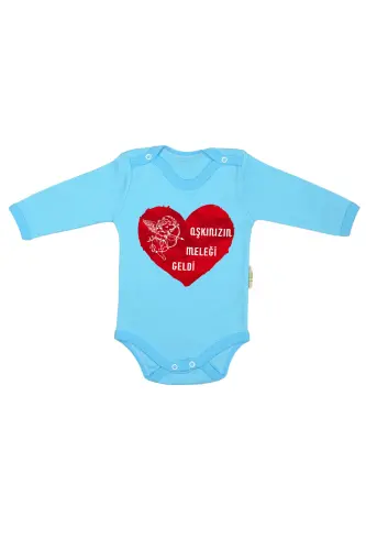 100% Cotton The Angel of Your Love Has Arrived Printed Onesie & Body - BLUE - BEBETOSPIK (1)