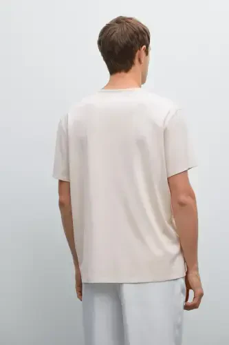 %100 cotton thin t-shirt-SAND - 3