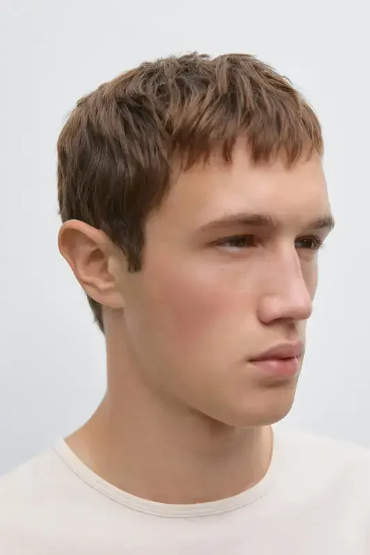 %100 cotton thin t-shirt-SAND - 4