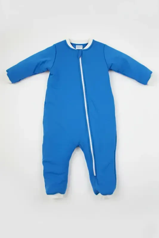 100% Cotton Unisex Sleep Sack Baby and Toddler Sleeping Bag - 1.5 Tog, Zippered, Kids Sleeping Bag-plain blue - 6