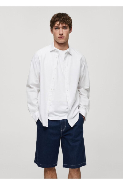 100% Cotton Waffle Shirt - MANGO MAN