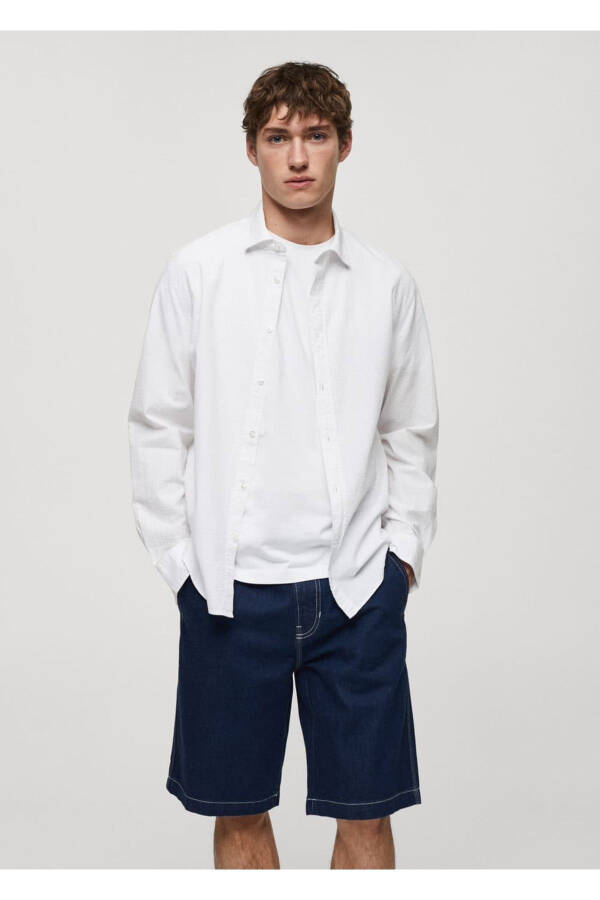 100% Cotton Waffle Shirt - 1