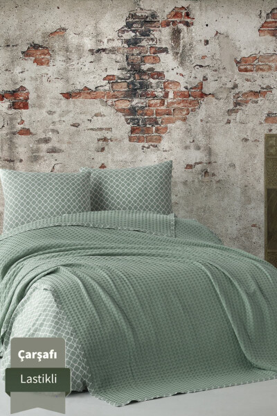 100% Cotton Woven Sheet with Elastic Double Bed Quilt Set - LAPENYA HOME