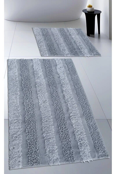 100% Cotton Woven & Tufted Bath Mat Set, Harmony 2-Piece Set 60x100 - 60x50 - COTTON CRAFTY