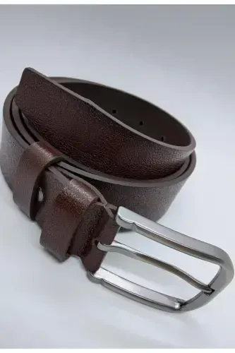 %100 Genuine Leather 2-Piece Brown Navy Belt-Brown Navy - GUTIERO (1)