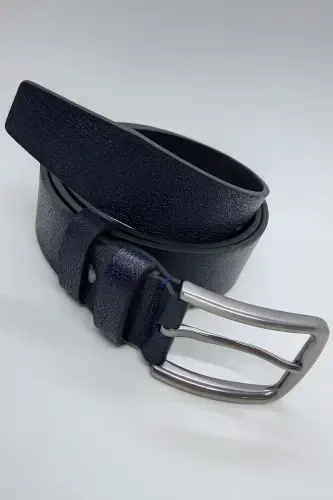 %100 Genuine Leather 2-Piece Navy Brown Belt-Navy Brown - 3