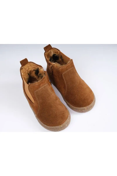 100% Genuine Leather First Step Baby Boots Texas Brown - KUKİBU (1)