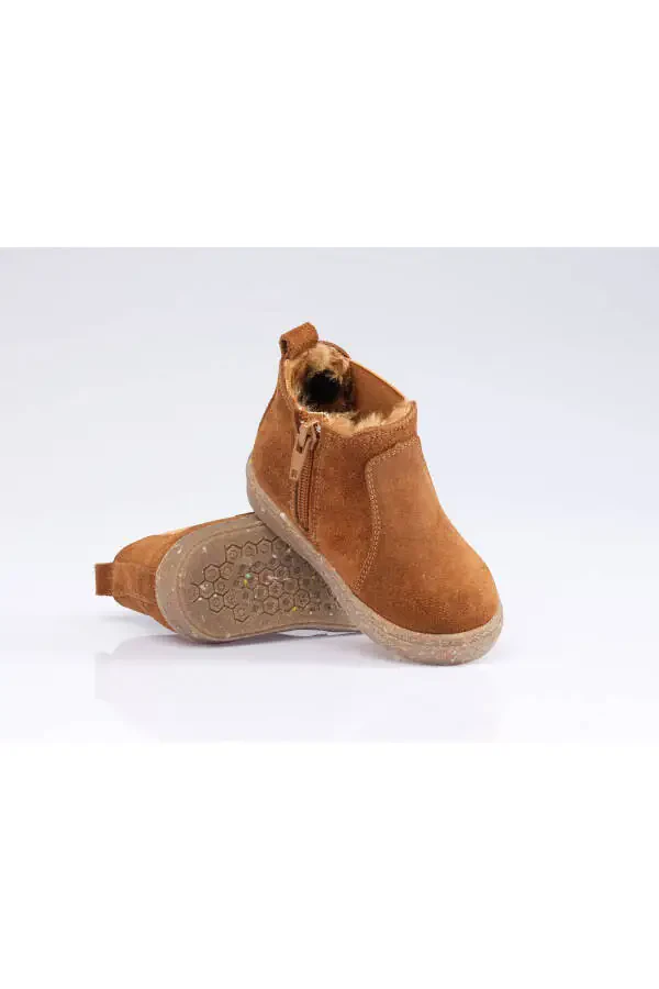 100% Genuine Leather First Step Baby Boots Texas Brown - 3