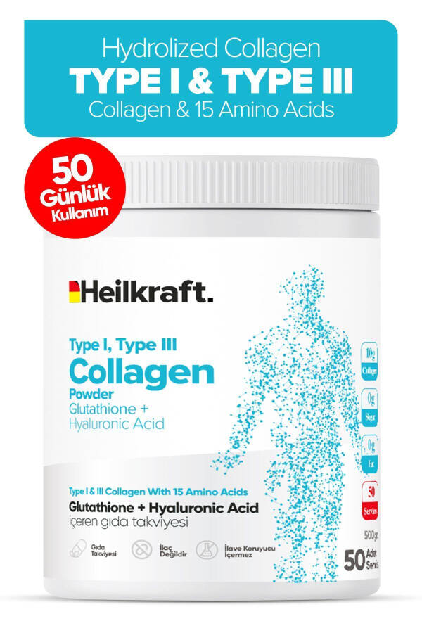 %100 Hidrolize Kolajen, Glutatyon, Hyaluronic Acid Ve 15 Amino Asit Içeren Gıda Takviyesi 50 Günlük - 7