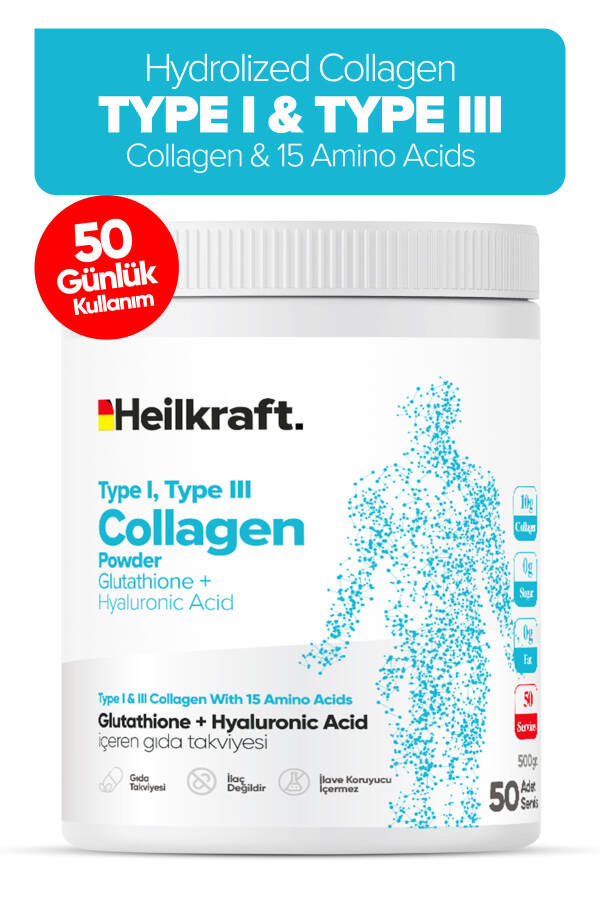 %100 Hidrolize Kolajen, Glutatyon, Hyaluronic Acid Ve 15 Amino Asit Içeren Gıda Takviyesi 50 Günlük - 10