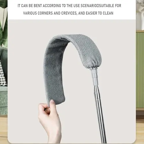 100 inches Retractable Gap Dust Cleaner Cleaning Tools with 4 Microfiber Dusting Cloths Long Handle, Washable and Retractable Duster Brush for Cleaning Under Appliances Furniture Couch Fridge - 6