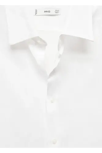 %100 Keten Regular Kesim Gömlek-Beyaz - 6