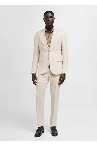 %100 keten slim fit ceket - 3