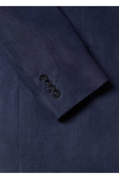 %100 Keten Slim Fit Kumaş Blazer Ceket - 6