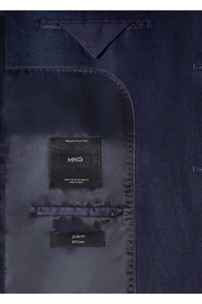 %100 Keten Slim Fit Kumaş Blazer Ceket - 8