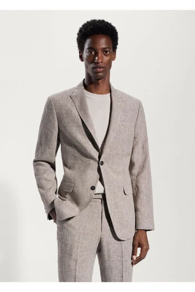 100% Linen Blazer Jacket - MANGO MAN