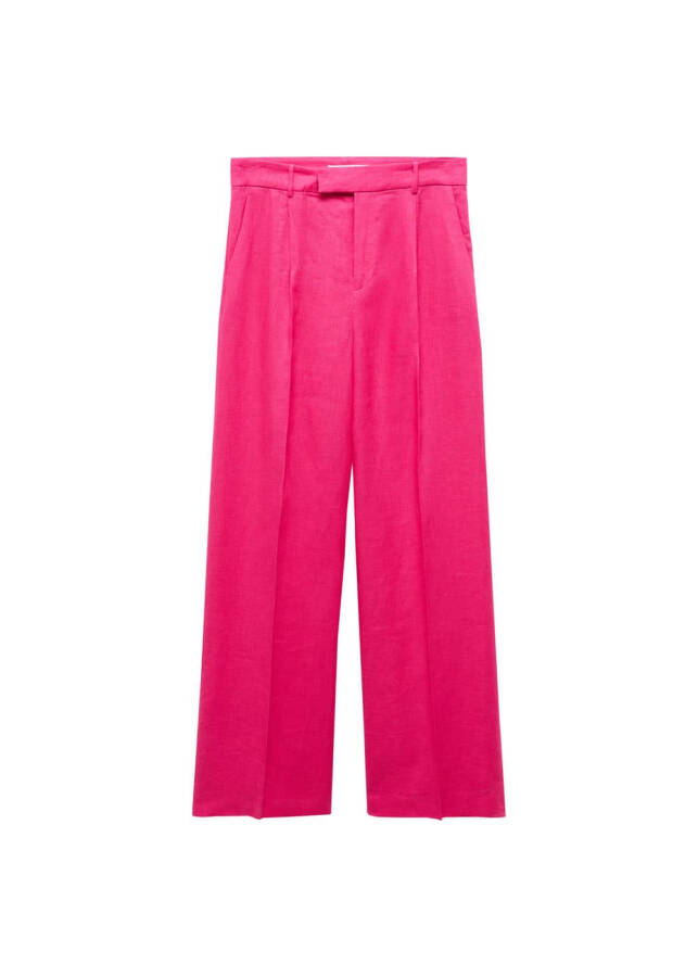 100% linen pleated trousers - 8