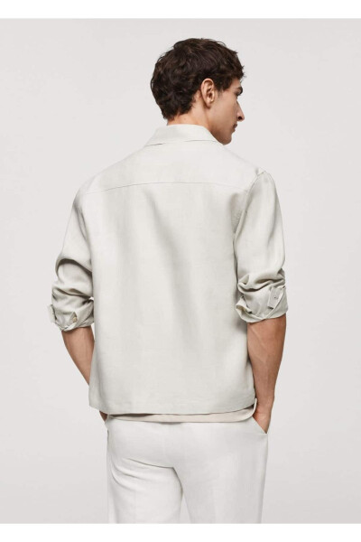 100% Linen Pocket Shirt Jacket - 4