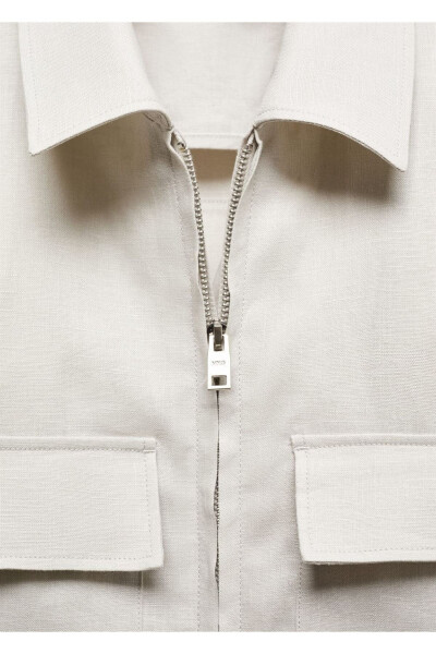 100% Linen Pocket Shirt Jacket - 7