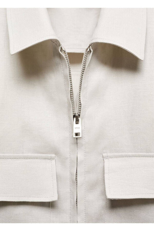 100% Linen Pocket Shirt Jacket - 7