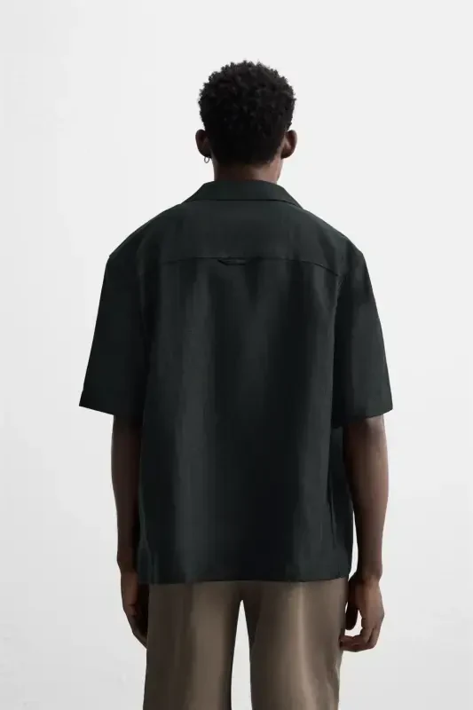 100% LINEN SHIRT-Black - 3