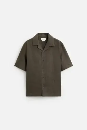 100% LINEN SHIRT-Brown / Mole - 6